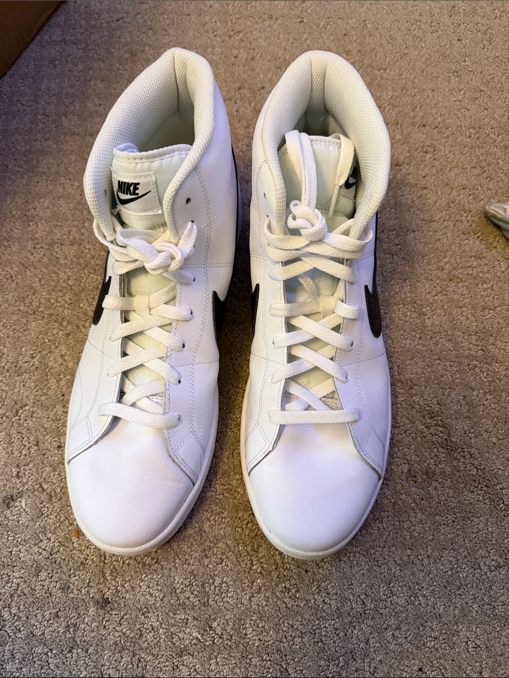 Nike Court Royale White High-Top Sneakers with Black Swoosh